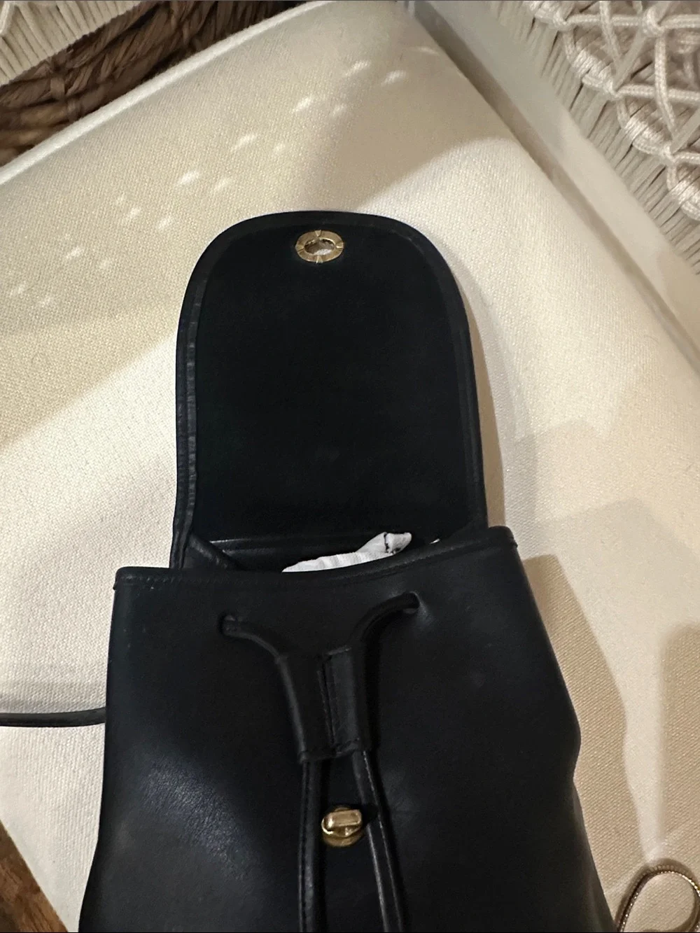 Vintage in great Condition Black Leather COACH Backpack Purse